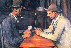 giocatori di carte, di Paul Cézanne